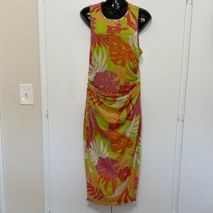 Just Found Multicolor Tropical Floral Lined  Maxi Dress Size 1X